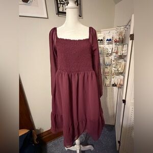Isabel Maternity by Ingrid & Isabel Long Sleeve Burgundy Dress